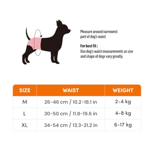 Image of BarkButler x FOFOS Female Dog Diapers XL - Dog Diapers Female, Diaper for Dogs XXL (Waist Size 34-54cm, 12pcs) - White