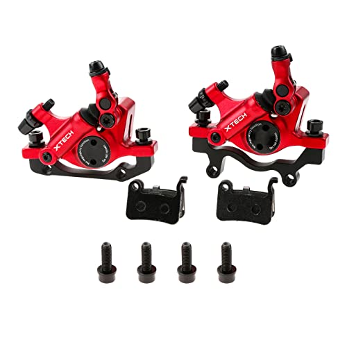 PETCHOR HB-100 Line Pulling Hydraulic Disc Brake Calipers,Mechanical Disc Brakes for MTB, Mountain Bike, E-Bike and Electric Bike 2PCS Front/Rear Black/Red/Gold by PETCHOR - Used condition - CA$45.09
