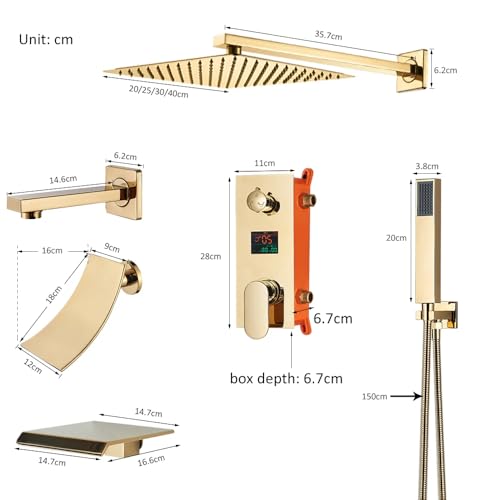 Mélangeur de salle de bain tap 3 voies or contre les variations de température de douche - 2