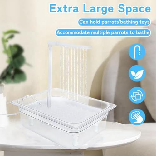 Bañera para pájaros en terraza: ducha automática y fuente refrescante para periquitos 3