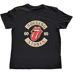 The Rolling Stones Sixty Biker Tongue Officiel T-Shirt Hommes Unisexe - Les Beatles, Paul McCartney, John Lennon, RIngo Starr, George Harrison