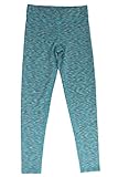 90 Degree by Reflex - Kids Space Dye Yoga Pants - Junior Leggings - Light Turquoise Space Dye Small (7-8)