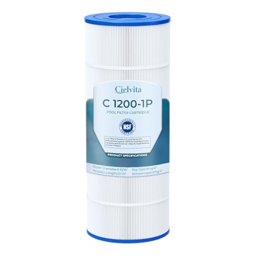 Cielvita C1200 4 oz Media Pool Filter Cartridge Replacement for Hayward StarClear Plus C1200 CX1200RE for Pleatco PA120 for Unicel C-8412 for Filbur FC-1293 NSF/ANSI 50 Certified 120 sq.ft