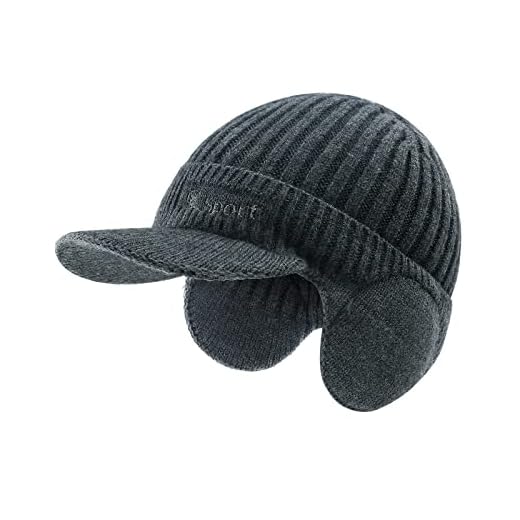 BAVST Hat for Men Knitted Beanie Women Winter Hats Men’s Stretchy Caps Outdoor Beanies Fleece Lined Ear Warmer (Dark Grey)