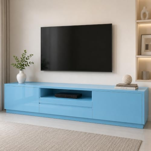 Image of Vinyl Contact Paper Decorative for Cabinets Countertops Kitchen Shelves Liner Self Adhesive Film Peel and Stick Waterproof Removable Wallpaper (Inches 24 x 300, Glossy Sky Blue)