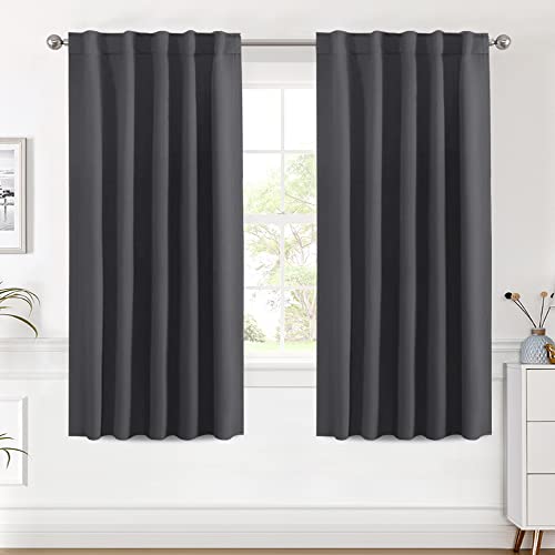 Image of H.VERSAILTEX Blackout Curtains Thermal Insulated Window Treatment Panels Room Darkening Blackout Drapes for Living Room Back Tab /Rod Pocket Bedroom Draperies (2 Panels, Charcoal Gray, 42 x 63 Inch)
