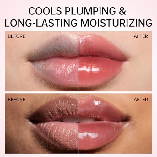 Catkin Lip Plumper Gloss, Tinted Lip Serum with Hyaluronic Acid & Jojoba Oil, Non-sticky Volumizing Hydrating Formula for a High Shine Maximum 3D Look, Plump & Soft Lips 0.12 Fl Oz - C07 Rose Agate - Image 7