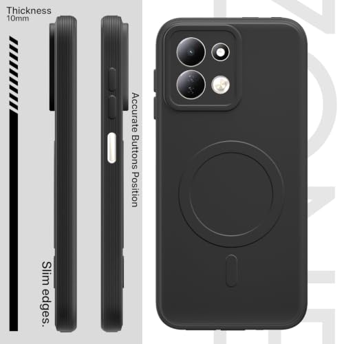 Image of Outlouders Back Cover for Redmi 17 5G | Soft Matte Silicone | Slim Fit | Magnetic-Safe Logo Design (Magnetic-Safe Not Compatible) | Shockproof | Camera Protection Bumper Case (Black)