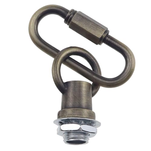 Image of Hook Rings for Light Fixture Light Fixture Hooks Nuts M10 Lighting Loops with Link Connector for Extending Light Fixture Chandelier Chains 2 PCS (Antique Brass)