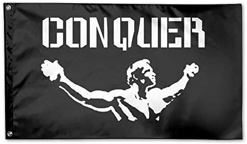 Conquer Pose Gym Lifting Garden Flag 3 X 5 Flag for House Decorative Banner Black