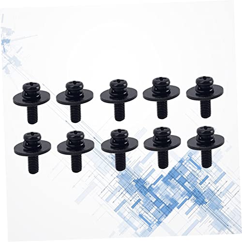 10 piezas de tornillos de fijación negros para tambor con arandelas para accesorios de montaje de tensores de tambor miniatura 2