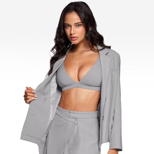 Image of INGIA Deep V-Neck Sports Bra Padded U Back Yoga Workout Bra | Low Impact, Fitness, Yoga, Wireless, Workout, Contour, Crop Top, for Women