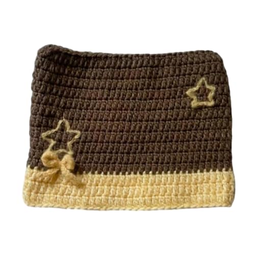 Cartoon Kitten Hat Girls Headgear for Outdoors Activities 2000s Girls Bows Star Crocheted for Skiing Camping