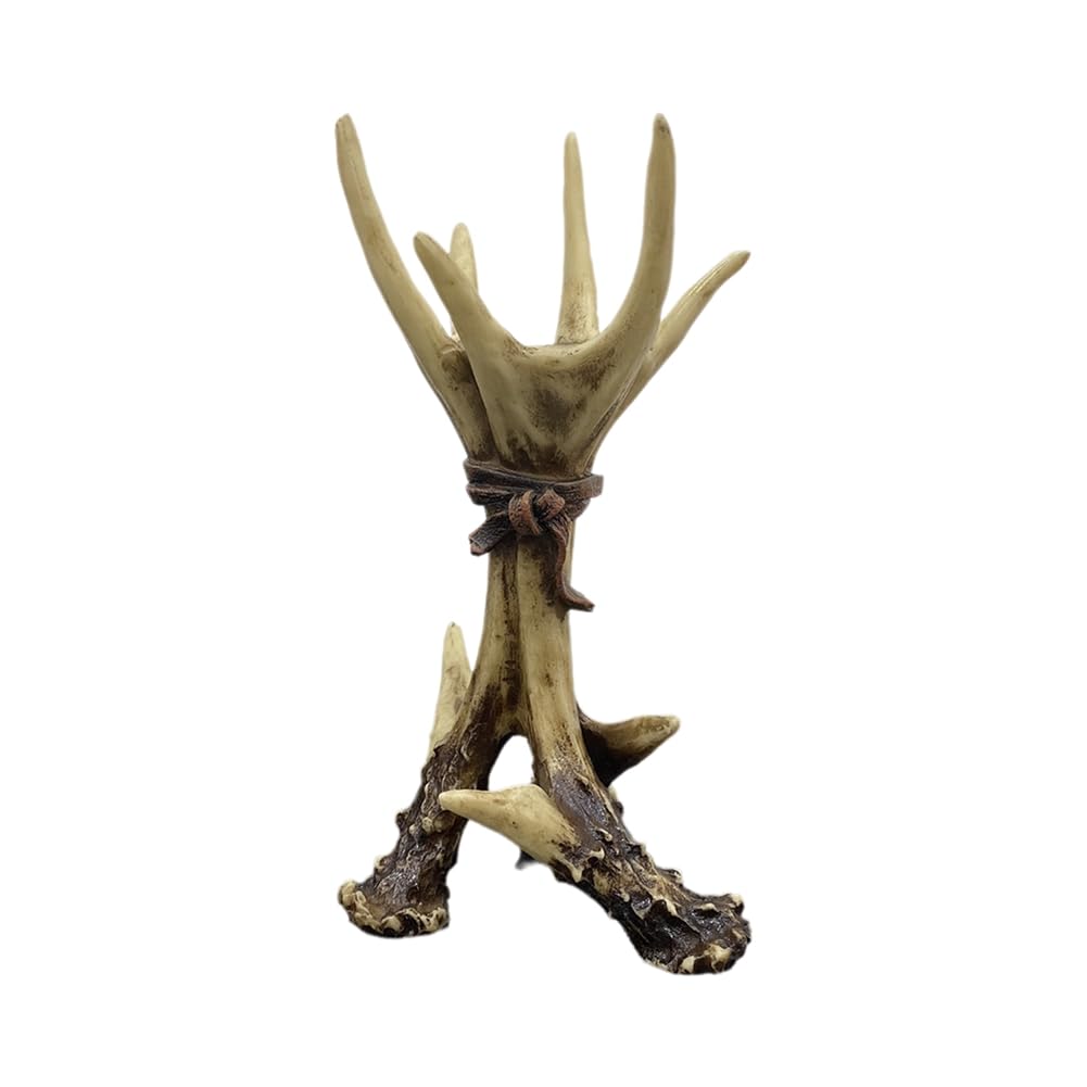 CTRLZS Vintage Fireplace Decoration Resin Animal Candlesticks Antique Candle Holders Antlers Deer Statue Home Decor Living Room Christmas