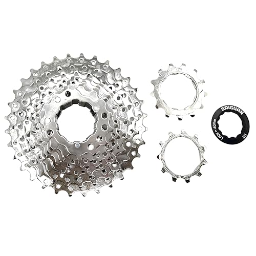 GUOFANG Moyeu à Cassette pour vélo, adapté aux Cassettes et pignons de VTT à 7/8/9/10 Vitesses (9S(11-32T))