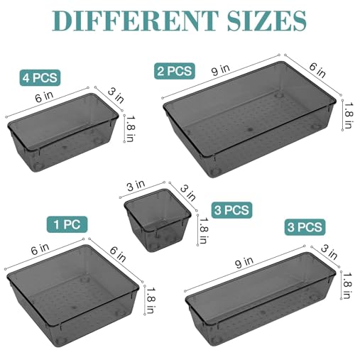 Image of 13 PCS Drawer Organizer Set, 5 Size Bathroom and kitchen organizer Trays