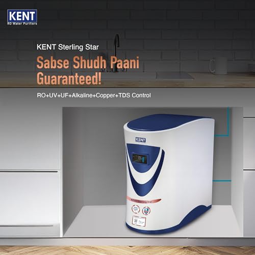 KENT Sterling Star Under the Counter RO Water Purifier | RO+UV+UF+Alkaline+Copper+TDS Control | 4 Yrs Free Service | 6L Tank | 20 LPH | Digital Display of Purity | Ideal For Modular Kitchens view 2