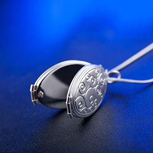 Nanafast Expanding Photo Locket Necklace Pendant, 4 Pictures Locket Chain Necklaces Silver Gold Color- Memorial Gifts For Women Girls Silver Style 1 #TOP4