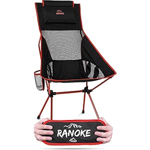 normani Ultralight Folding Camping Chair XXL Camping Chair with Long Backrest and Cushion Outdoor Chair Beach Chair Travel Chair Folding Chair Fishing Chair Load 150 kg (330 lbs)