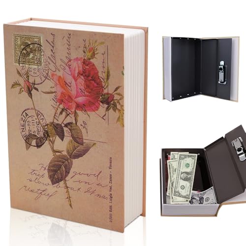 Lotvic Buchtresor mit Zahlenschloss, 18 x 11,5 x 5,5 cm Buchsafe Tresor, Code Schloss Buchsafe, Buch Sicher Security Box für Schlüssel, Geld und Schmuck