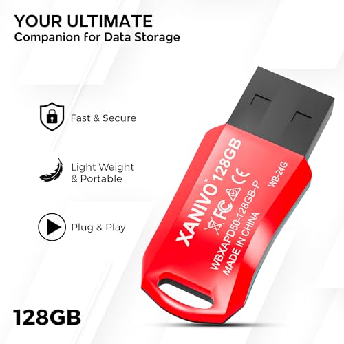 Xanivo USB Flash Drive, USB 2.0, High-Speed Data Transfer (128GB) 2 417tpc7ubJL