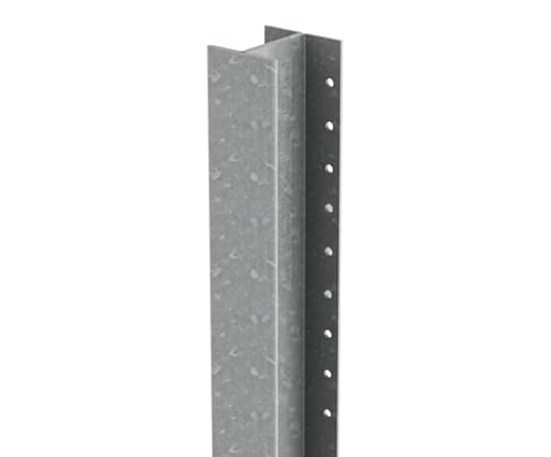 Image of DuraPost Classic Galvanised Fence Post | 4 Pack | 48 x 54 x 2400mm | Strong & Durable Steel Fence Post for Garden