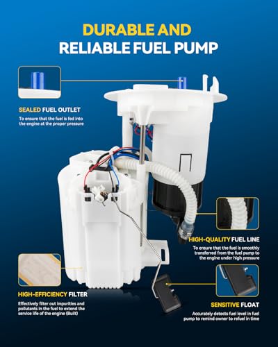 Image of PHILTOP FG1194 Electric Fuel Pump Assembly Compatible with Audi A4 2010-2012 2.0L, A4 Quattro 2009-2012 2.0L /3.2L, A5 Quattro, RS5, S4, S5 - E8880M Complete Fuel Pump Module Kit