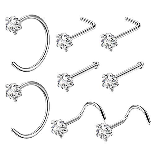 OUFER Body Piercing Hombre Unisex Mujer Niños acero inoxidable Cubic Zirconia Cover