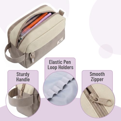 Image of Mr. Pen- High Capacity Pencil Case, Large Pencil Pouch with 3 Compartments and 2 Pockets, Large Pencil Bag with Smooth Zipper, Cute Pencil Case Pouch Organizer, School Supplies for Teens