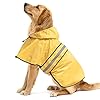 Reflective dog rain coats waterproof adjustable pet raincoat jacket lightweight dog apparel accessories raincoat for small to x large dogsyellow large  urban country home decor