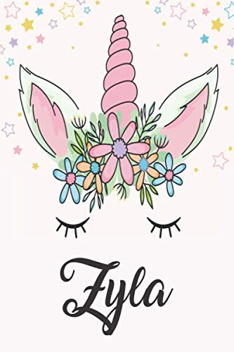 Zyla: Unicorn Notebook For Girls, Personalized Unicorn Gifts For Girls , Notebook with Personalized Name, Perfect Gift For Birthday Christmas and Graduation 120 Pages - 6x9 Size