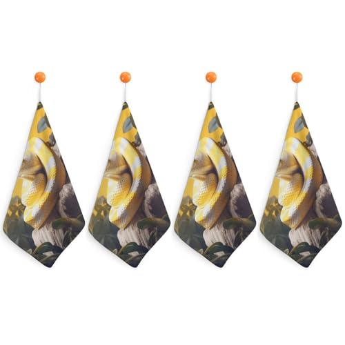 Lot de 4 essuie-mains python ultra doux finition premium pour linge de maison - 2