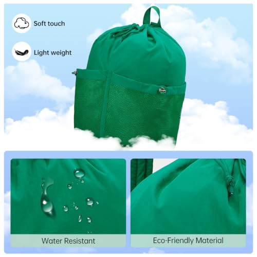 Image of HUA ANGEL Drawstring Backpack, Waterproof Nylon Sports Gym Bag, Travel Backpack for Women and Men for Sports, Travel