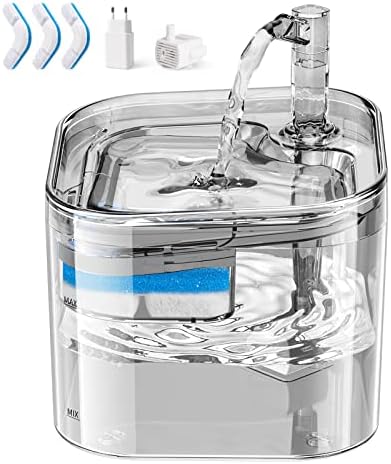 Fontanella Per Gatti FEELNEEDY 3,2L Con LED - Silenziosa, 2 Modalit&agrave; Di Flusso, Con Filtri E Adattatore