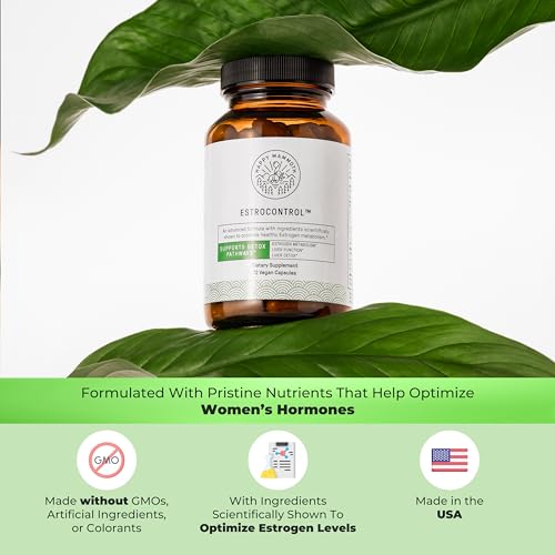 Happy Mammoth EstroControl Natural Estrogen Balance Support for Women. Relief for PMS, Irritability, Hormonal Weight Gain, Cravings, Metabolism, Irregular Periods, Healthy Energy. 72 Caps.