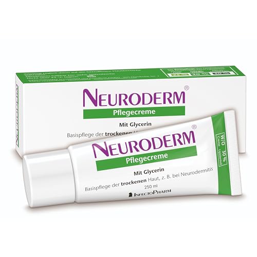 NEURODERM Pflegecreme, 250 ml – Creme mit Glycerin bei Neurodermitis | Feuchtigkeitsspendende Hautcreme für trockene Haut bei Ekzemen | Für Erwachsene, Kinder & Säuglinge – Reduziert Hauttrockenheit