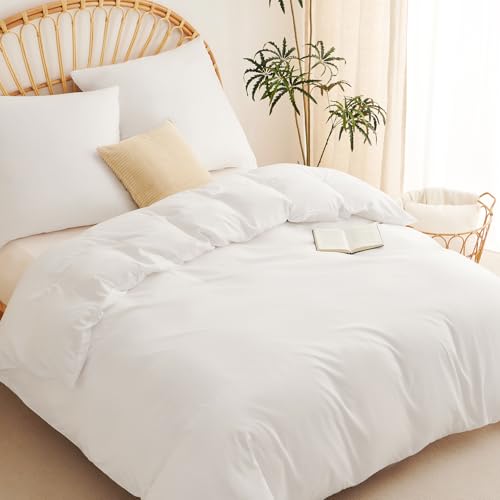 WAVVE - Funda nórdica, de 150 x 220 cm, con Fundas de Almohada de 40 x 75 cm, 1 Unidad, 100% Microfibra, Blanca