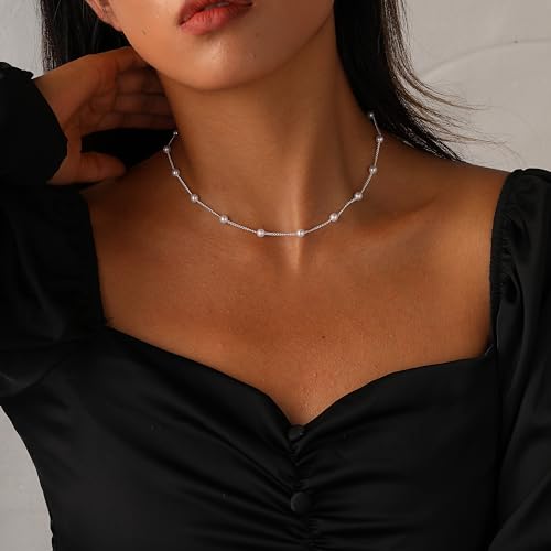 Classic Pearl Necklace Adjustable Gold Pearl Necklace for Women Dainty Collar De Perlas Para Mujer Jewelry Gifts for Her4