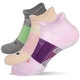 Pilates Socks with Grips for Women – Ankle Compression Non-Slip Socks for Yoga, Running & Workouts – Great for Hiking, Golf, Tennis & Christmas Gifts