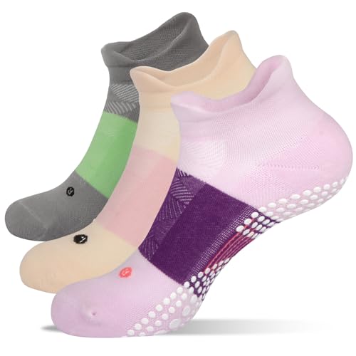 Pilates Socks with Grips for Women – Non-Slip Socks for Yoga, Running & Workouts