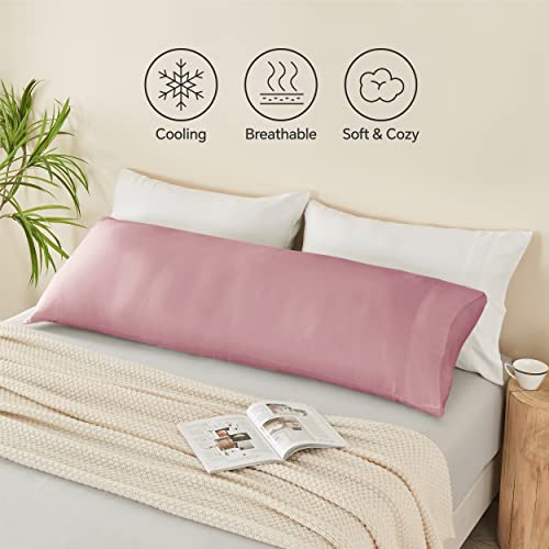 Image of BEDELITE Body Pillow Pillowcase, Rayon from Bamboo, Rose Pink, 20 inchx54 inch