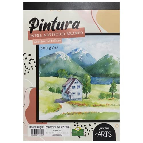 Bloco Pintura, Jandaia, A4, 300 Gramas, 12 Folhas
