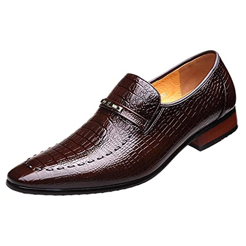 Men's Formal Shoes,Banquet Wedding Prom Dress Shoes British Work OfficeBusiness Leather Shoes,Brown- 40/UK 7/US 7.5