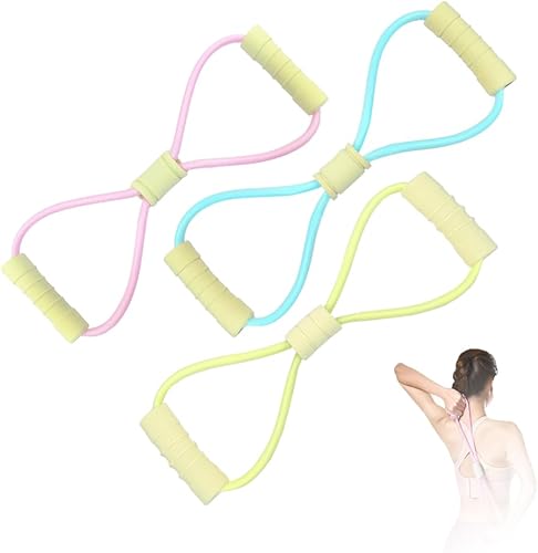 Figura 8 bandas de resistencia de fitness con asas, banda de resistencia de yoga, banda elástica de fitness, expansor de pecho, para estiramiento