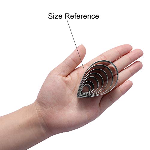 Stainless Steel Cookie Cutters Set, Messar 7 Pcs Rose Flower Petal Teardrop Shaped Cookies Cutter Mold Biscuit Fondant Pastry Mould Model Cake Tool Diy Baking Decorating Mould Tools (Style 3) #TOP5