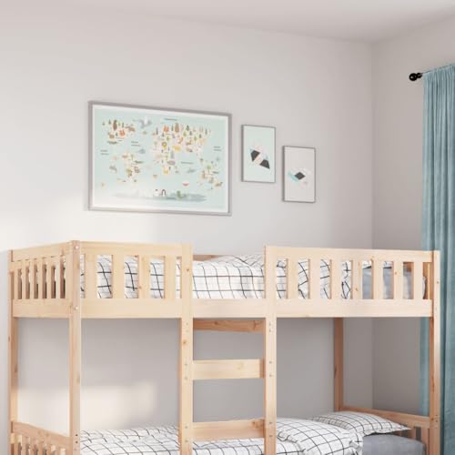 Vetnasa Cama para niños sin colchón Madera Maciza de Pino 80x200 cm Mobiliario, Camas y Accesorios, Camas y somieres Marrón 24,5 KG