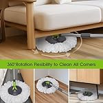 Spin Mop Bucket System,Masthome Pedal Spin Mop and Bucket with Wringer Set,EasyWring Microfiber Mop with 3 Mop Pads,360°Spinning Floor Cleaning System - Home & Office Suitable - Image 5