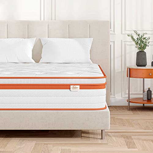 TeQsli Gel Federkernmatratze 140x200 cm, 25 cm Höhe 7-Zonen Taschenfederkernmatratze mit Gel Memory Schaum, ergonomische Unterstützung &...