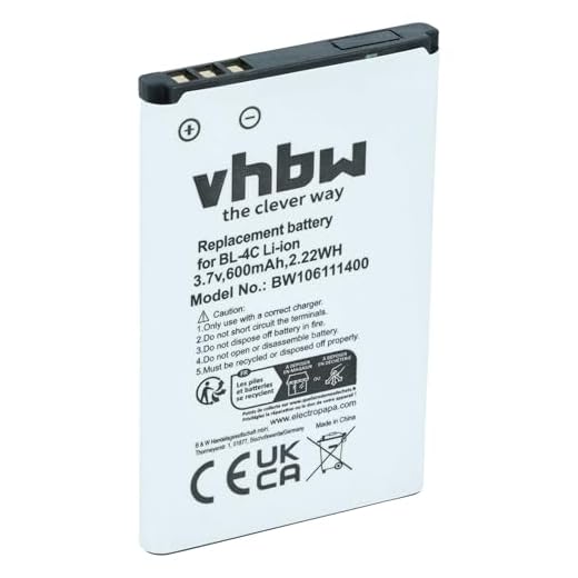 vhbw Akku kompatibel mit Olympia Outdoor Free, LN-4C, Joy Plus Seniorenhandy, Viva Color Handy Smartphone Telefon (600 mAh, 3,7 V, Li-Ion)