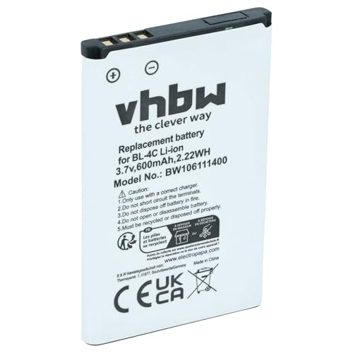 vhbw 1x Batterie Compatible avec Wiko DuElle téléphone Portable (600mAh, 3,7V, Li-ION)